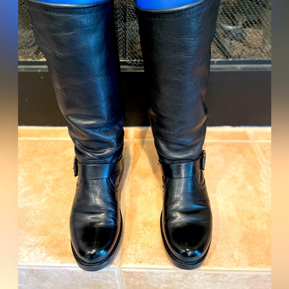 Frye Veronica Slouch Boots Black Leather Size 7.5 - Picture 7 of 14
